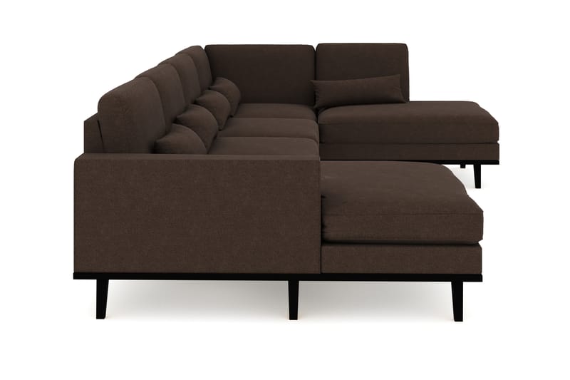 Copenhagen 5-sits Högervänd U-formad Soffa med Divan och Schäslong i Tyg - Brun - Möbler - Vardagsrum - Soffor - U-soffor