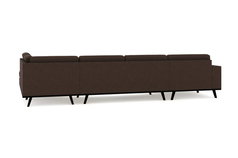 Copenhagen 5-sits Högervänd U-formad Soffa med Divan och Schäslong i Tyg - Brun - Möbler - Vardagsrum - Soffor - U-soffor