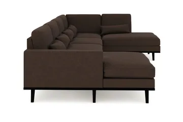Copenhagen 5-sits Högervänd U-formad Soffa med Divan och Schäslong i Tyg - Brun - Möbler - Vardagsrum - Soffor - U-soffor