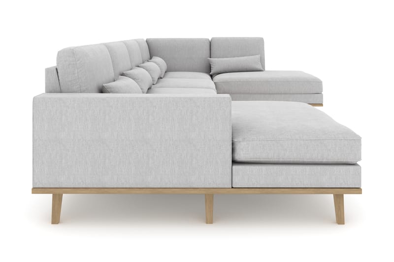 Copenhagen 5-sits Högervänd U-formad Soffa med Divan och Schäslong i Tyg - Grå - Möbler - Vardagsrum - Soffor - U-soffor