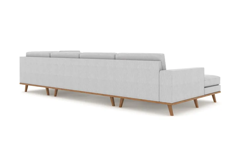 Copenhagen 5-sits Högervänd U-formad Soffa med Divan och Schäslong i Tyg - Grå - Möbler - Vardagsrum - Soffor - U-soffor