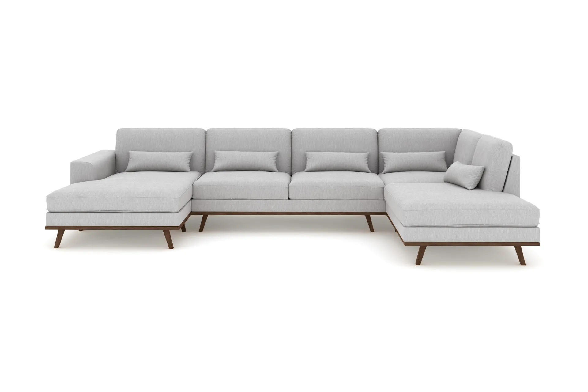 copenhagen 5-sits högervänd u-formad soffa med divan och schäslong i tyg - grå