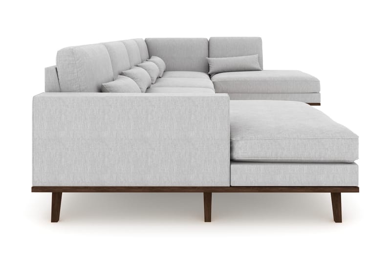 Copenhagen 5-sits Högervänd U-formad Soffa med Divan och Schäslong i Tyg - Grå - Möbler - Vardagsrum - Soffor - U-soffor