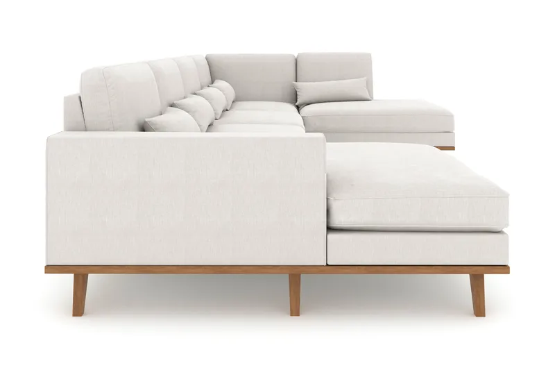 Copenhagen 5-sits Högervänd U-formad Soffa med Divan och Schäslong i Tyg - Ljusgrå - Möbler - Vardagsrum - Soffor - U-soffor