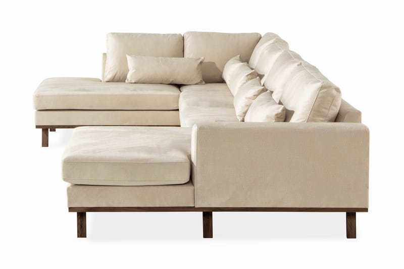 Copenhagen 5-sits Vänstervänd U-formad Large Soffa med Divan och Schäslong i Sammet - Beige - Möbler - Vardagsrum - Soffor - U-soffor