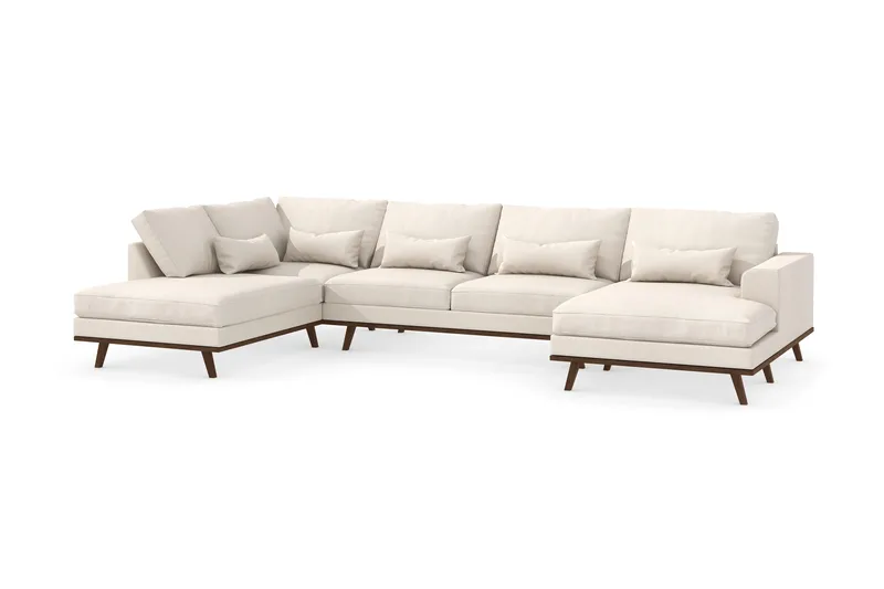 Copenhagen 5-sits Vänstervänd U-formad Large Soffa med Divan och Schäslong i Tyg - Beige - Möbler - Vardagsrum - Soffor - U-soffor
