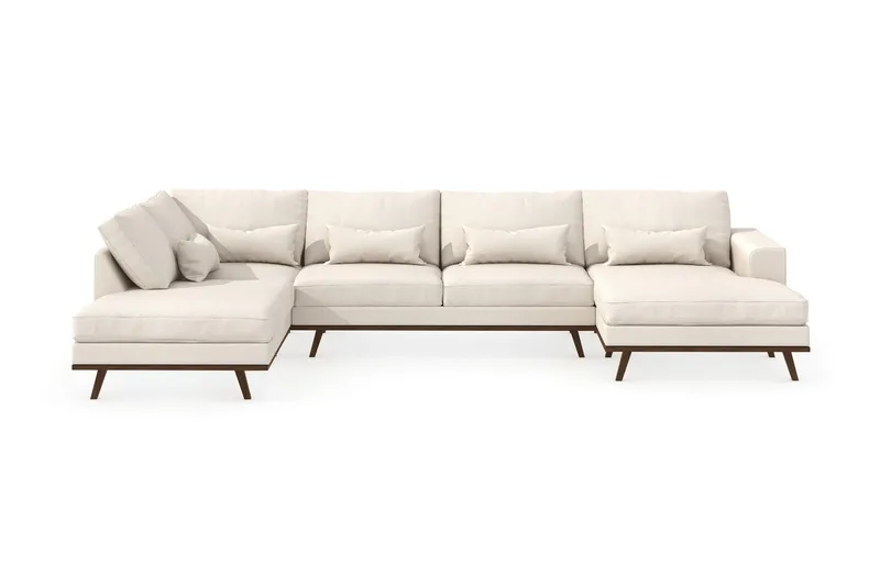 Copenhagen 5-sits Vänstervänd U-formad Large Soffa med Divan och Schäslong i Tyg - Beige - Möbler - Vardagsrum - Soffor - U-soffor
