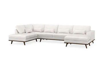 Copenhagen 5-sits Vänstervänd U-formad Soffa med Divan och Schäslong i Bouclé - Vit - Möbler - Vardagsrum - Soffor - U-soffor