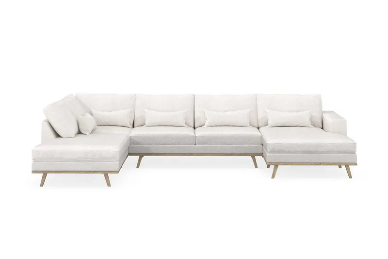 Copenhagen 5-sits Vänstervänd U-formad Soffa med Divan och Schäslong i Bouclé - Vit - Möbler - Vardagsrum - Soffor - U-soffor