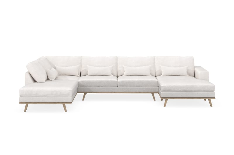 Copenhagen 5-sits Vänstervänd U-formad Soffa med Divan och Schäslong i Bouclé - Vit - Möbler - Vardagsrum - Soffor - U-soffor