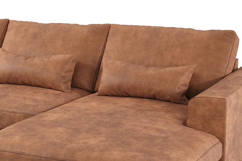Copenhagen 5-sits Vänstervänd U-formad Soffa med Divan och Schäslong i Konstläder - Brun - Möbler - Vardagsrum - Soffor - U-soffor