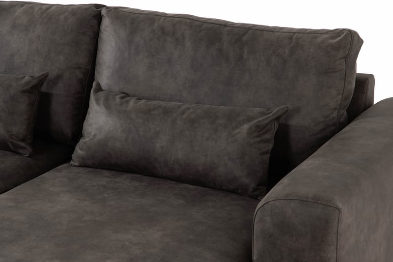 Copenhagen 5-sits Vänstervänd U-formad Soffa med Divan och Schäslong i Konstläder - Mörkgrå - Möbler - Vardagsrum - Soffor - U-soffor