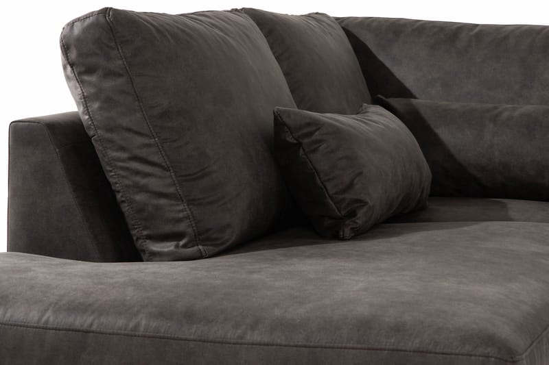 Copenhagen 5-sits Vänstervänd U-formad Soffa med Divan och Schäslong i Konstläder - Mörkgrå - Möbler - Vardagsrum - Soffor - U-soffor