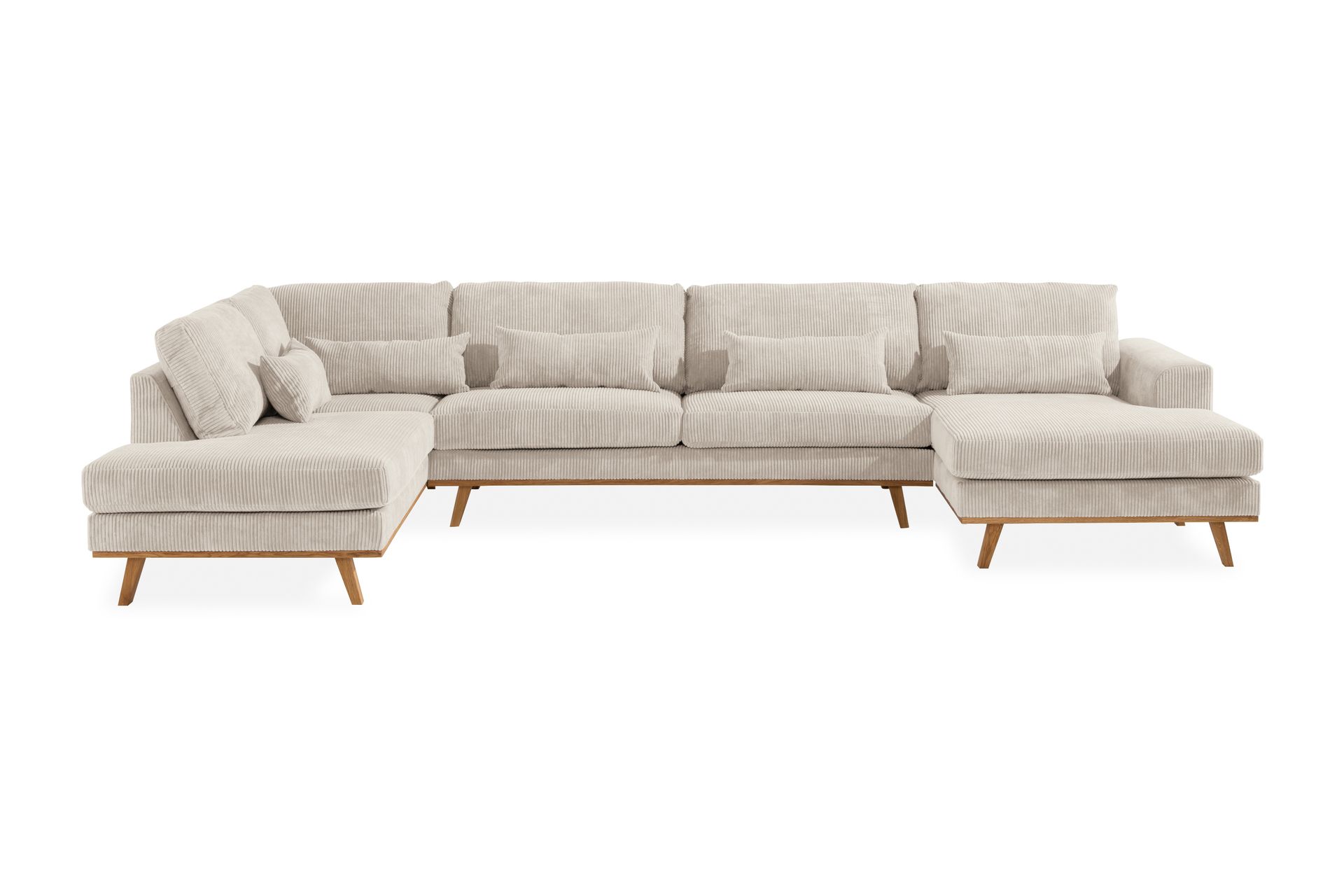 Copenhagen 5-sits Vänstervänd U-formad Soffa med Divan och Schäslong i Manchester - Beige - Möbler - Vardagsrum - Soffor - U-soffor