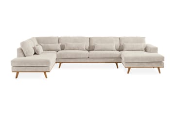 Copenhagen 5-sits Vänstervänd U-formad Soffa med Divan och Schäslong i Manchester - Beige - Möbler - Vardagsrum - Soffor - U-soffor