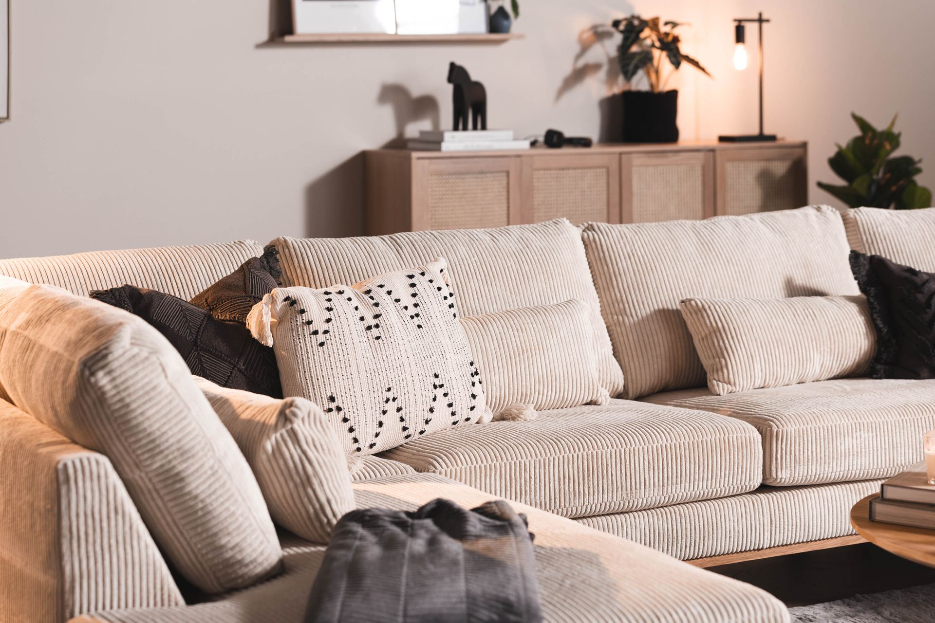 Copenhagen 5-sits Vänstervänd U-formad Soffa med Divan och Schäslong i Manchester - Beige - Möbler - Vardagsrum - Soffor - U-soffor
