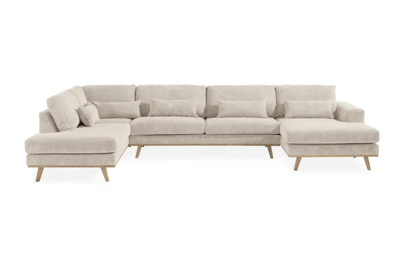 Copenhagen 5-sits Vänstervänd U-formad Soffa med Divan och Schäslong i Manchester - Beige - Möbler - Vardagsrum - Soffor - U-soffor