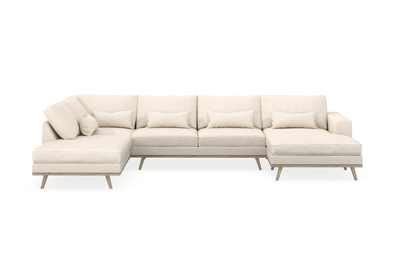 Copenhagen 5-sits Vänstervänd U-formad Soffa med Divan och Schäslong i Manchester - Beige - Möbler - Vardagsrum - Soffor - U-soffor