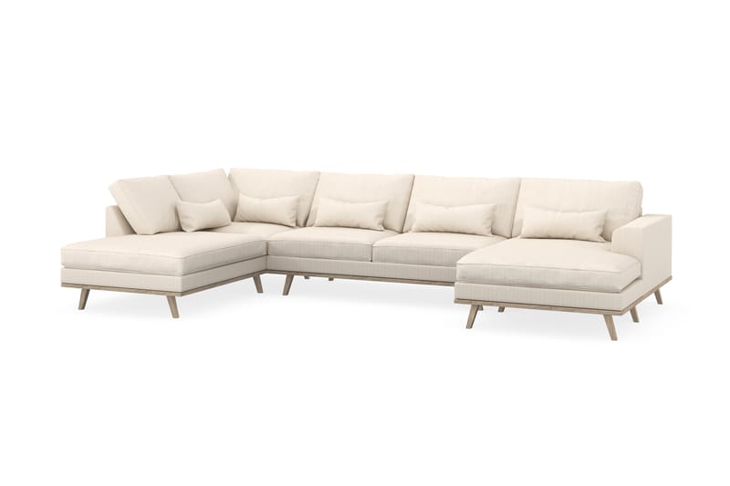 Copenhagen 5-sits Vänstervänd U-formad Soffa med Divan och Schäslong i Manchester - Beige - Möbler - Vardagsrum - Soffor - U-soffor