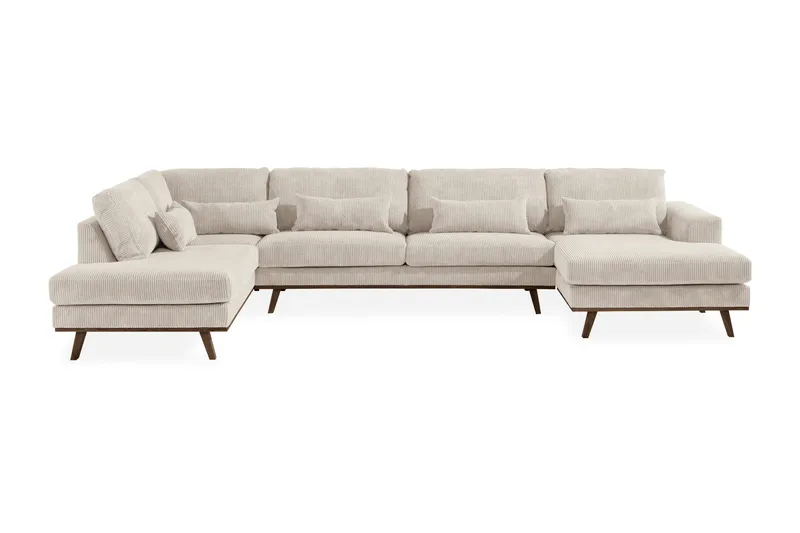 Copenhagen 5-sits Vänstervänd U-formad Soffa med Divan och Schäslong i Manchester - Beige - Möbler - Vardagsrum - Soffor - U-soffor