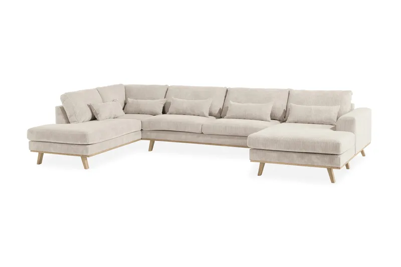 Copenhagen 5-sits Vänstervänd U-formad Soffa med Divan och Schäslong i Manchester - Beige - Möbler - Vardagsrum - Soffor - U-soffor