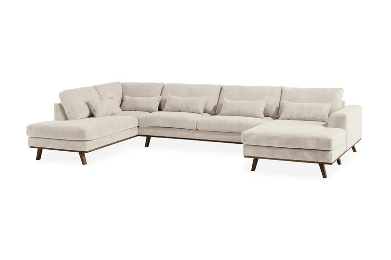 Copenhagen 5-sits Vänstervänd U-formad Soffa med Divan och Schäslong i Manchester - Beige - Möbler - Vardagsrum - Soffor - U-soffor
