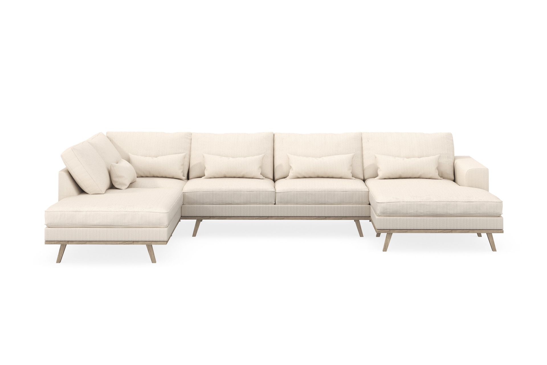 copenhagen 5-sits vänstervänd u-formad soffa med divan och schäslong i manchester - beige