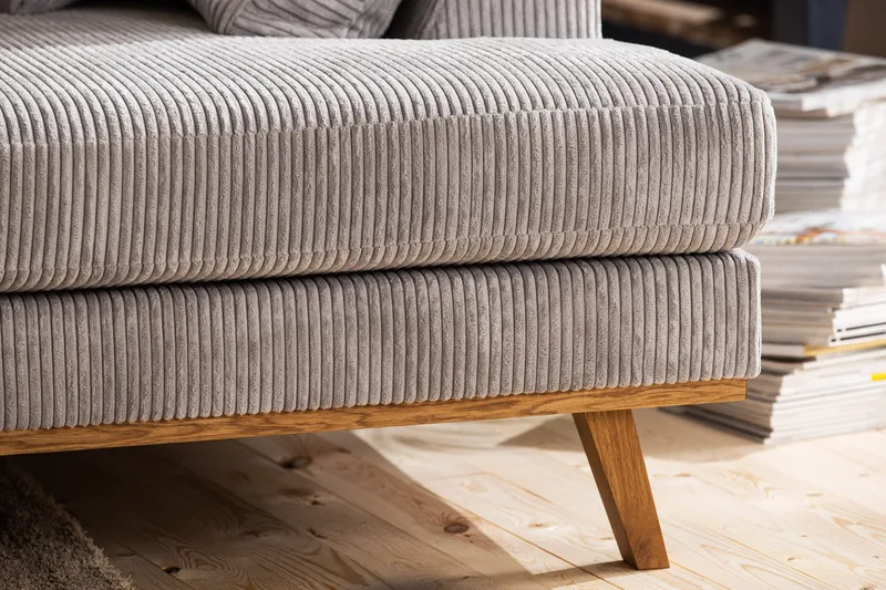 Copenhagen 5-sits Vänstervänd U-formad Soffa med Divan och Schäslong i Manchester - Ljusgrå - Möbler - Vardagsrum - Soffor - U-soffor