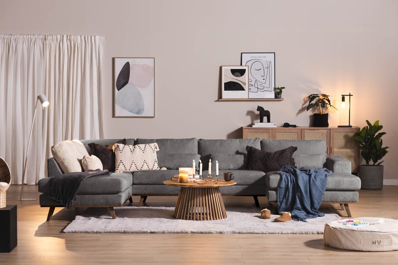 Copenhagen 5-sits Vänstervänd U-formad Soffa med Divan och Schäslong i Manchester - Mörkgrå - Möbler - Vardagsrum - Soffor - U-soffor