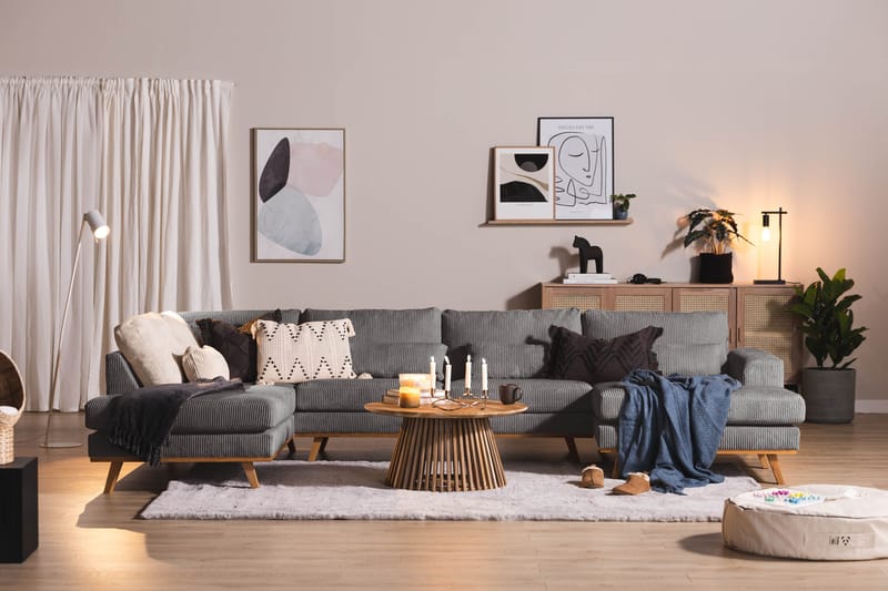 Copenhagen 5-sits Vänstervänd U-formad Soffa med Divan och Schäslong i Manchester - Mörkgrå - Möbler - Vardagsrum - Soffor - U-soffor