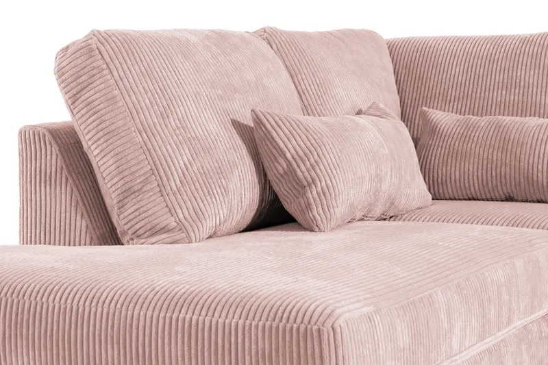 Copenhagen 5-sits Vänstervänd U-formad Soffa med Divan och Schäslong i Manchester - Rosa - Möbler - Vardagsrum - Soffor - U-soffor