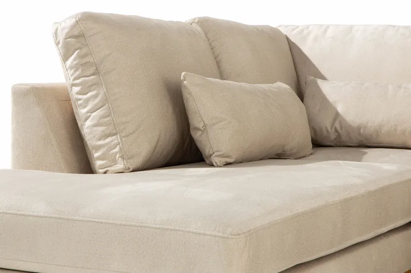 Copenhagen 5-sits Vänstervänd U-formad Soffa med Divan och Schäslong i Sammet - Beige - Möbler - Vardagsrum - Soffor - U-soffor