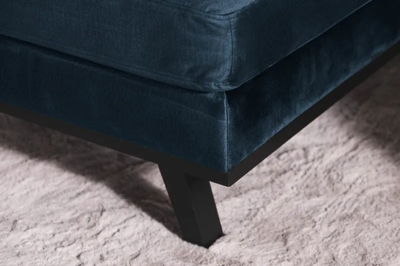 Copenhagen 5-sits Vänstervänd U-formad Soffa med Divan och Schäslong i Sammet - Blå - Möbler - Vardagsrum - Soffor - U-soffor