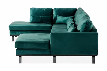 Copenhagen 5-sits Vänstervänd U-formad Soffa med Divan och Schäslong i Sammet - Grön - Möbler - Vardagsrum - Soffor - U-soffor