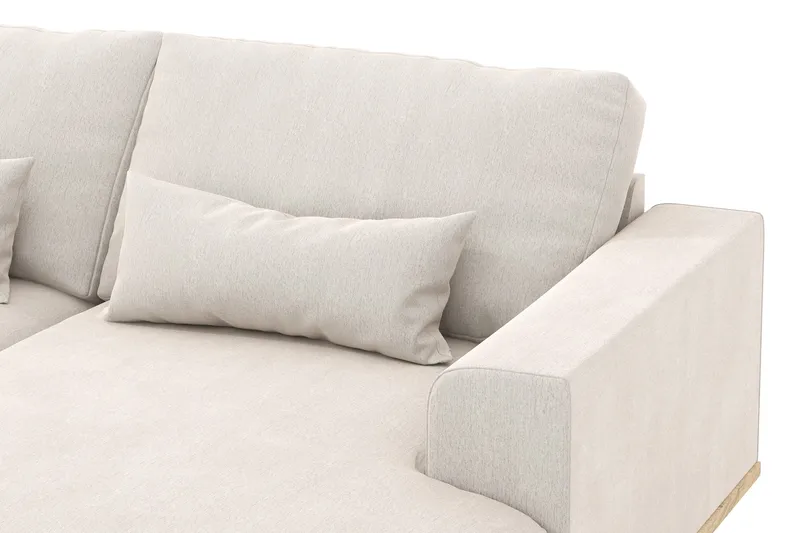 Copenhagen 5-sits Vänstervänd U-formad Soffa med Divan och Schäslong i Sammet - Krämvit - Möbler - Vardagsrum - Soffor - U-soffor