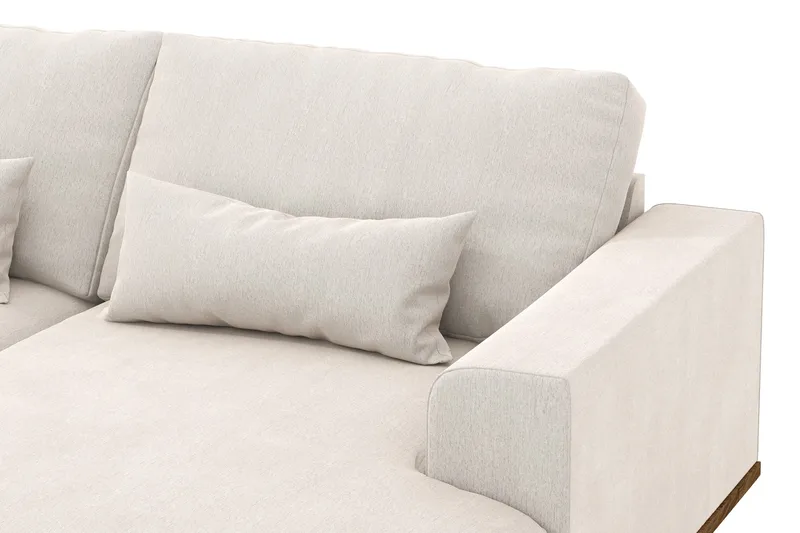 Copenhagen 5-sits Vänstervänd U-formad Soffa med Divan och Schäslong i Sammet - Krämvit - Möbler - Vardagsrum - Soffor - U-soffor