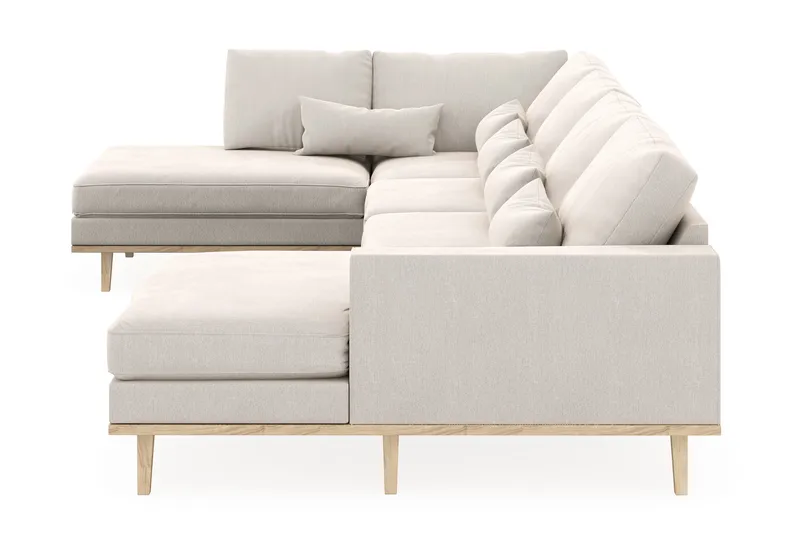 Copenhagen 5-sits Vänstervänd U-formad Soffa med Divan och Schäslong i Sammet - Krämvit - Möbler - Vardagsrum - Soffor - U-soffor