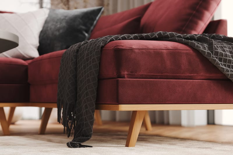 Copenhagen 5-sits Vänstervänd U-formad Soffa med Divan och Schäslong i Sammet - Lila - Möbler - Vardagsrum - Soffor - U-soffor