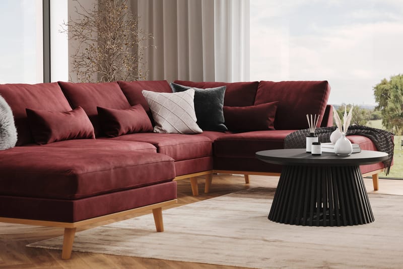 Copenhagen 5-sits Vänstervänd U-formad Soffa med Divan och Schäslong i Sammet - Lila - Möbler - Vardagsrum - Soffor - U-soffor