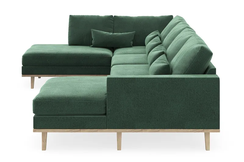Copenhagen 5-sits Vänstervänd U-formad Soffa med Divan och Schäslong i Sammet - Mörkgrön - Möbler - Vardagsrum - Soffor - U-soffor