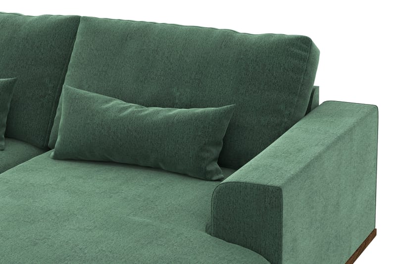 Copenhagen 5-sits Vänstervänd U-formad Soffa med Divan och Schäslong i Sammet - Mörkgrön - Möbler - Vardagsrum - Soffor - U-soffor