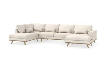 Copenhagen 5-sits Vänstervänd U-formad Soffa med Divan och Schäslong i Tyg - Beige - Möbler - Vardagsrum - Soffor - U-soffor