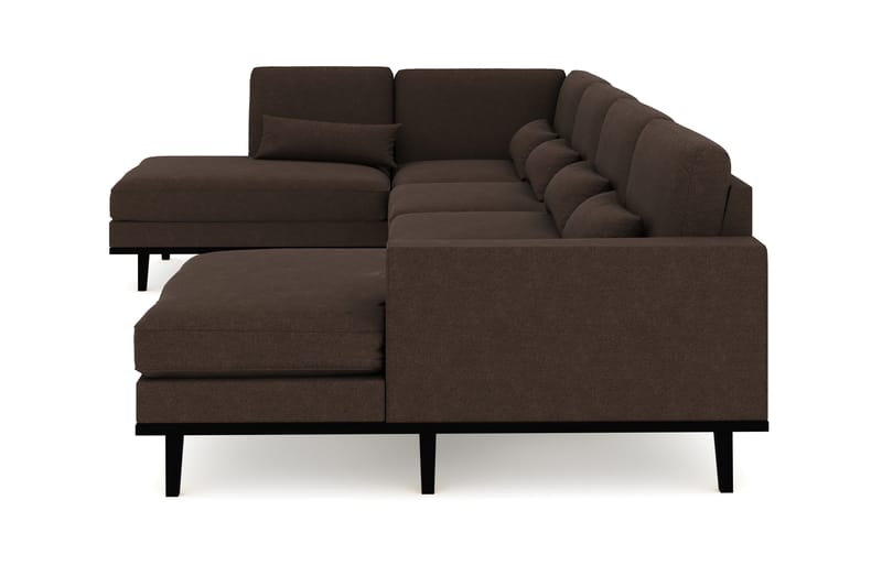Copenhagen 5-sits Vänstervänd U-formad Soffa med Divan och Schäslong i Tyg - Brun - Möbler - Vardagsrum - Soffor - U-soffor