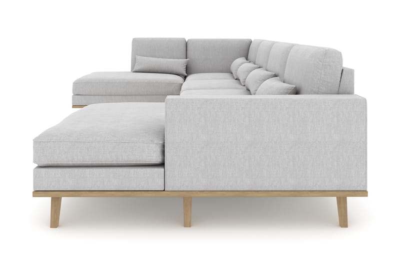 Copenhagen 5-sits Vänstervänd U-formad Soffa med Divan och Schäslong i Tyg - Grå - Möbler - Vardagsrum - Soffor - U-soffor