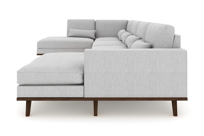 Copenhagen 5-sits Vänstervänd U-formad Soffa med Divan och Schäslong i Tyg - Grå - Möbler - Vardagsrum - Soffor - U-soffor