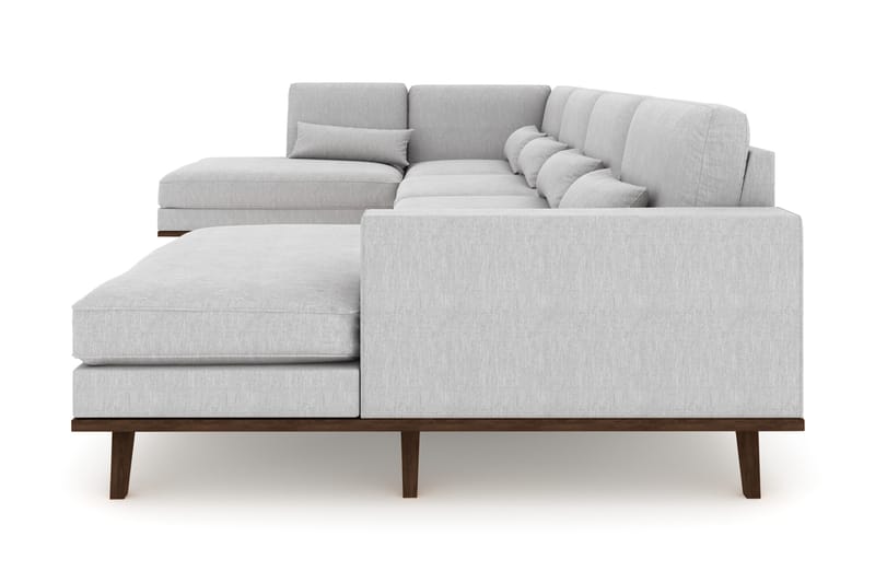 Copenhagen 5-sits Vänstervänd U-formad Soffa med Divan och Schäslong i Tyg - Grå - Möbler - Vardagsrum - Soffor - U-soffor
