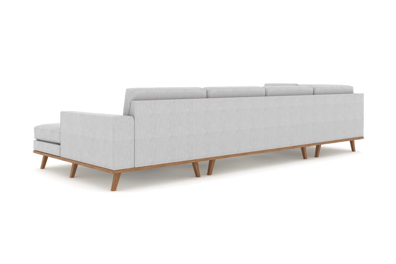 Copenhagen 5-sits Vänstervänd U-formad Soffa med Divan och Schäslong i Tyg - Grå - Möbler - Vardagsrum - Soffor - U-soffor