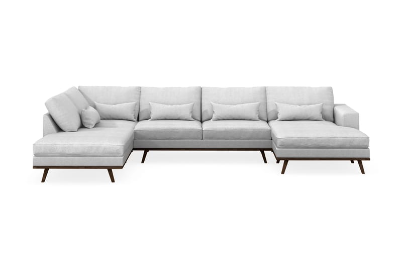 Copenhagen 5-sits Vänstervänd U-formad Soffa med Divan och Schäslong i Tyg - Ljusgrå - Möbler - Vardagsrum - Soffor - U-soffor