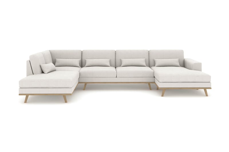 Copenhagen 5-sits Vänstervänd U-formad Soffa med Divan och Schäslong i Tyg - Ljusgrå - Möbler - Vardagsrum - Soffor - U-soffor