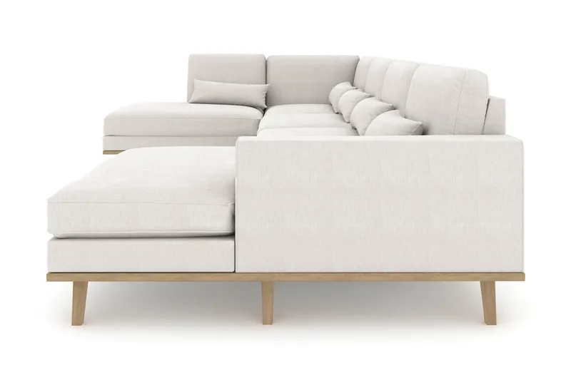 Copenhagen 5-sits Vänstervänd U-formad Soffa med Divan och Schäslong i Tyg - Ljusgrå - Möbler - Vardagsrum - Soffor - U-soffor
